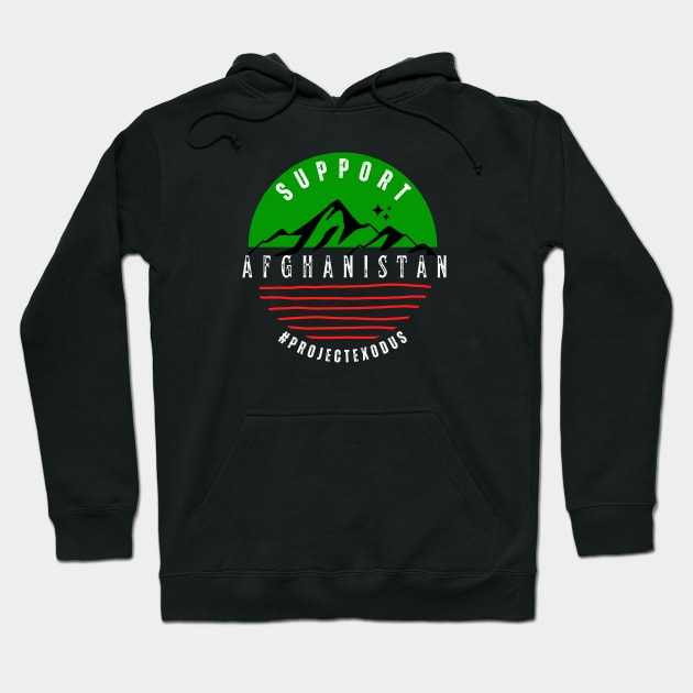 Support Afghanistan circle (black background) Hoodie by Pro Exodus Relief 